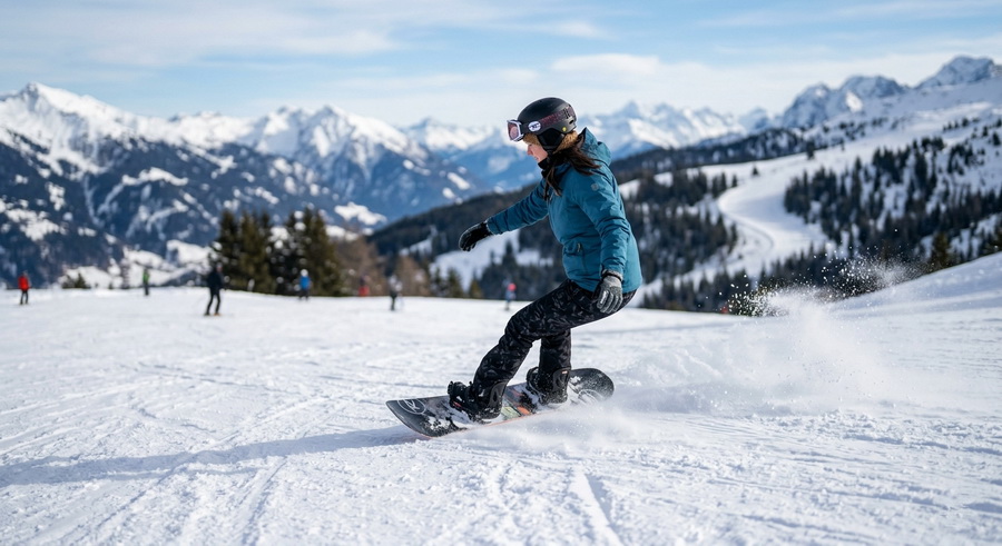 Як робити перші повороти на сноуборді
