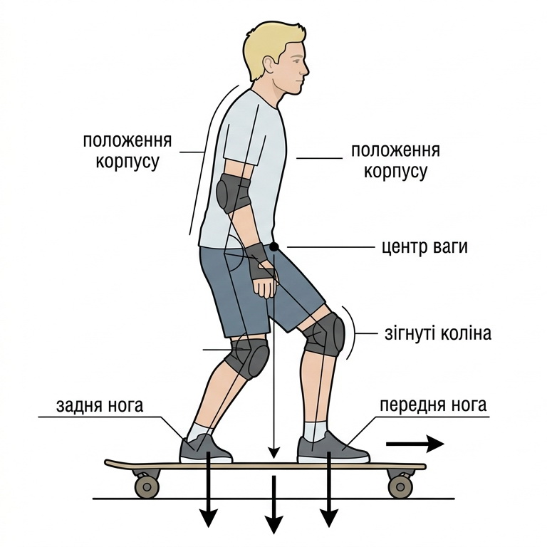 Правильна стійка на лонгборді